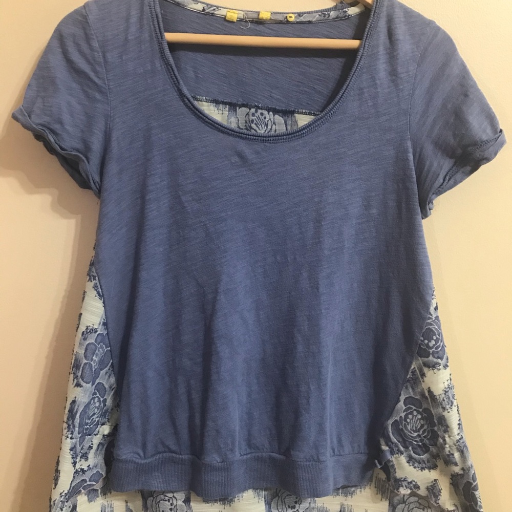 Little Yellow Button Blue/flora Cinched back - Picture 2 of 7